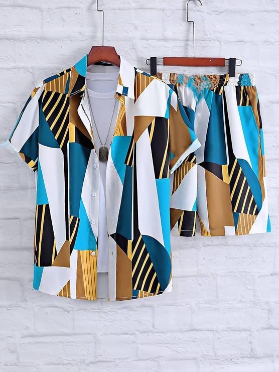 SUPERB IMPORTED POLYESTER LYCRA FABRIC FANCY HALF SLEEVE PRINTER SHIRT AND SHORTS
