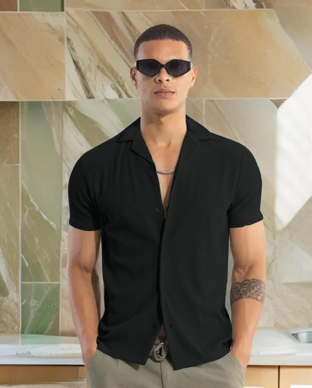 LAUNCHING  MEN’S EXCLUSIVE Cod-Roy FABRIC HALF SLEEVE SHIRT - Image 4